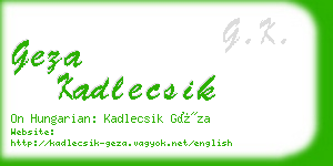 geza kadlecsik business card